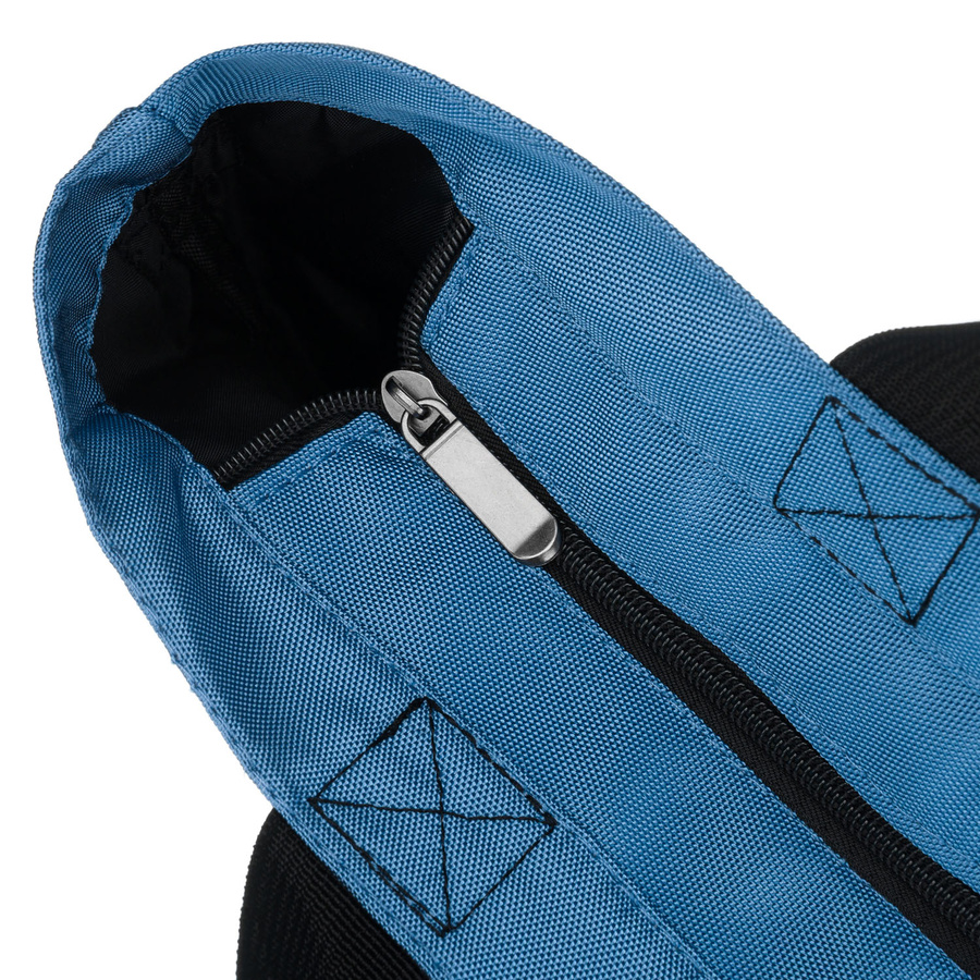 Blaue Damen-Shopper-Tasche aus Polyester, an Henkeln und einem abnehmbaren Gürtel hängend – Peterson – Bild 8