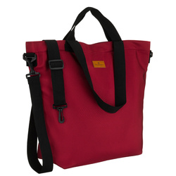 Geräumige Damen-Handtasche aus Polyester in burgunderroter Farbe, mit Reißverschlüssen verschließbar – Peterson