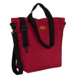 Geräumige Damen-Handtasche aus Polyester in burgunderroter Farbe, mit Reißverschlüssen verschließbar – Peterson