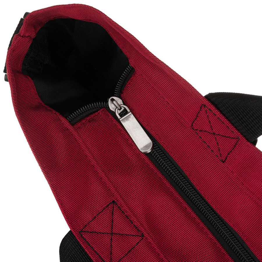 Geräumige Damen-Handtasche aus Polyester in burgunderroter Farbe, mit Reißverschlüssen verschließbar – Peterson – Bild 7