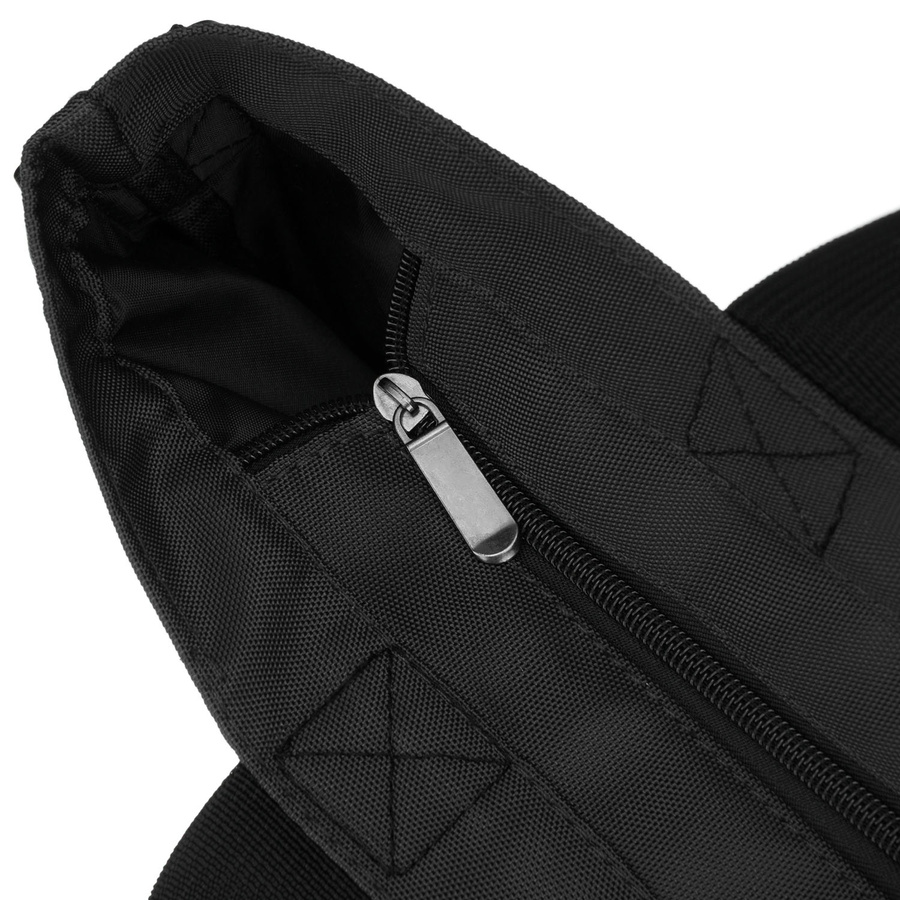 Damen-Handtasche aus Polyester in dunkelgrauer Farbe mit Reißverschlüssen verschließbar mit Außentasche - Peterson – Bild 6