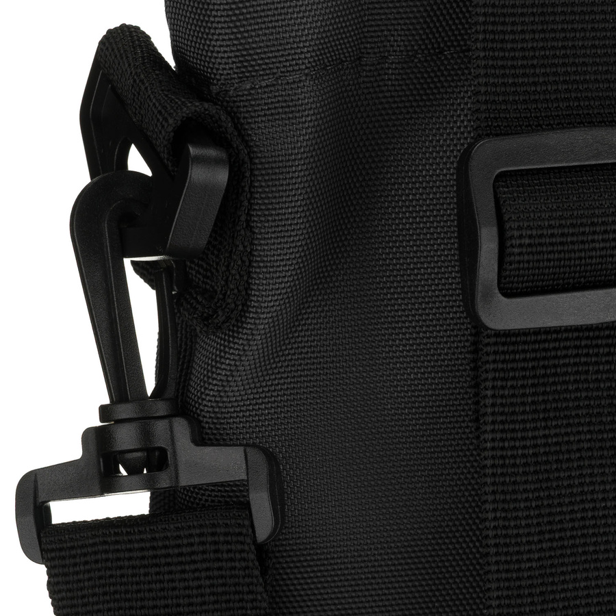 Damen-Handtasche aus Polyester in dunkelgrauer Farbe mit Reißverschlüssen verschließbar mit Außentasche - Peterson – Bild 5