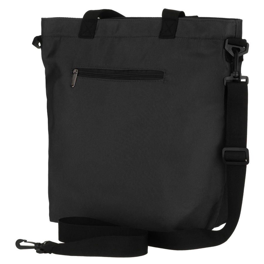 Damen-Handtasche aus Polyester in dunkelgrauer Farbe mit Reißverschlüssen verschließbar mit Außentasche - Peterson – Bild 3