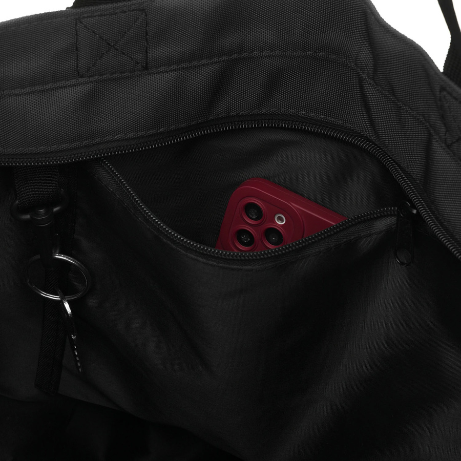 Damen-Handtasche aus Polyester in dunkelgrauer Farbe mit Reißverschlüssen verschließbar mit Außentasche - Peterson – Bild 8