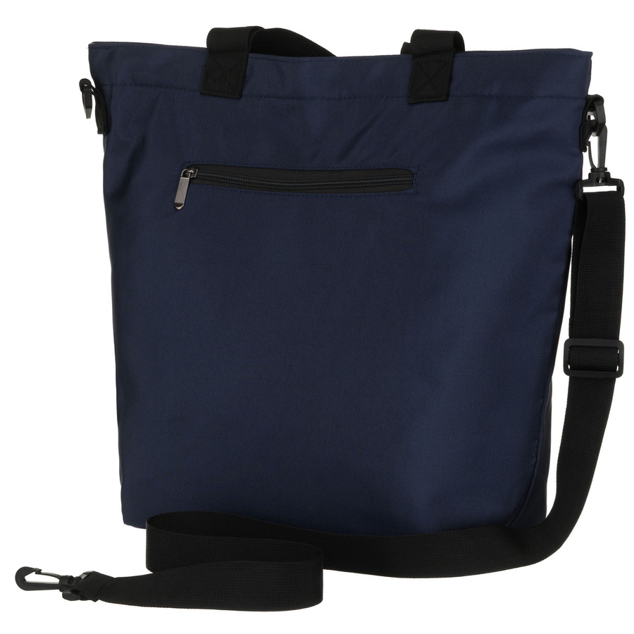 Dunkelblaue Damen-Shopper-Tasche aus Polyester mit Außentasche – Peterson – Bild 3