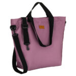 Große Damen-Shopper-Tasche aus Polyester in Rosa, aufgehängt an bequemen Griffen und einem abnehmbaren Gürtel - Peterson