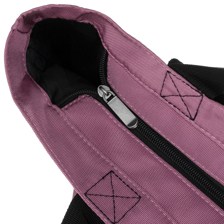 Große Damen-Shopper-Tasche aus Polyester in Rosa, aufgehängt an bequemen Griffen und einem abnehmbaren Gürtel - Peterson – Bild 7