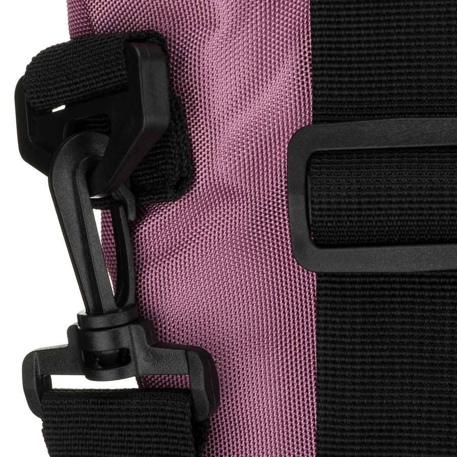 Große Damen-Shopper-Tasche aus Polyester in Rosa, aufgehängt an bequemen Griffen und einem abnehmbaren Gürtel - Peterson – Bild 5