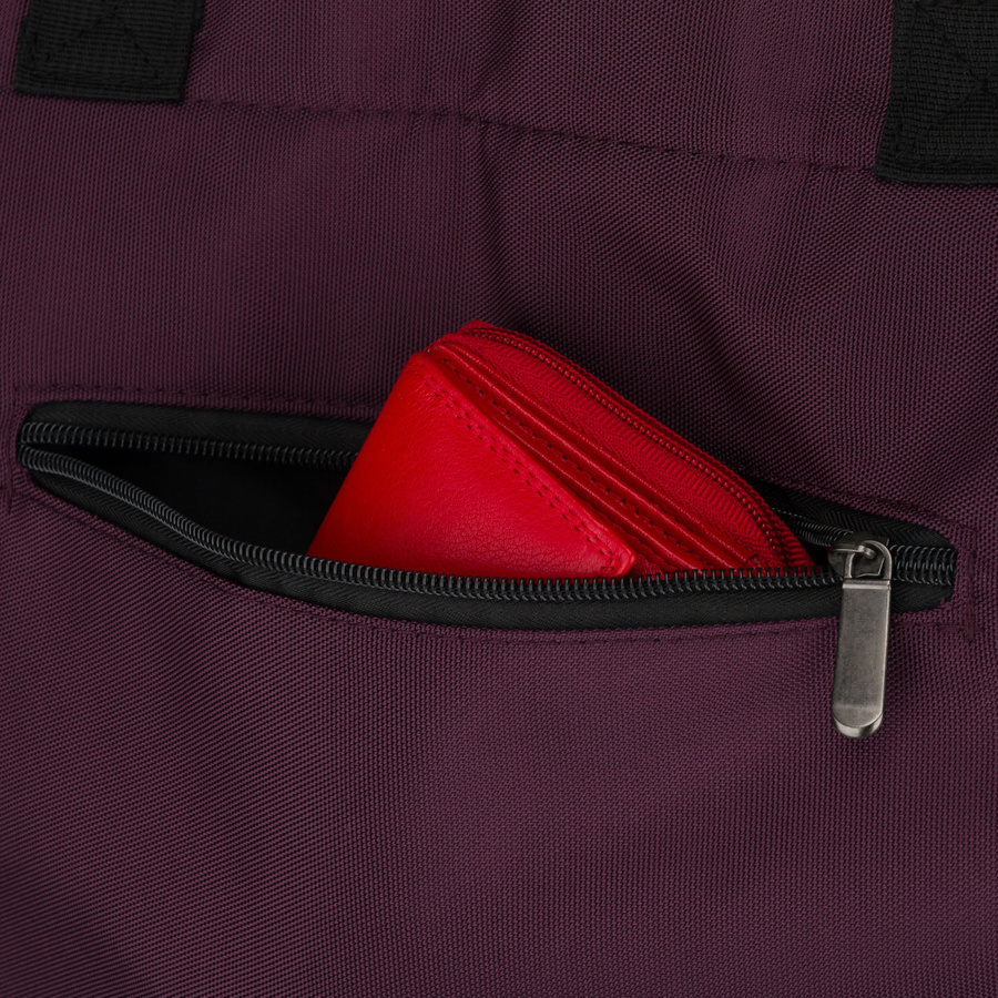 Große, violette Damen-Shopper-Tasche an bequemen Griffen und einem abnehmbaren Gürtel – Peterson – Bild 6
