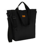 Schwarze Damen-Shopper-Tasche mit Reißverschluss und Außentasche – Peterson