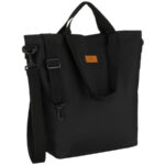 Große, schwarze Damen-Shopper-Tasche mit Reißverschluss und Außentasche, ein Hauptfach – Peterson