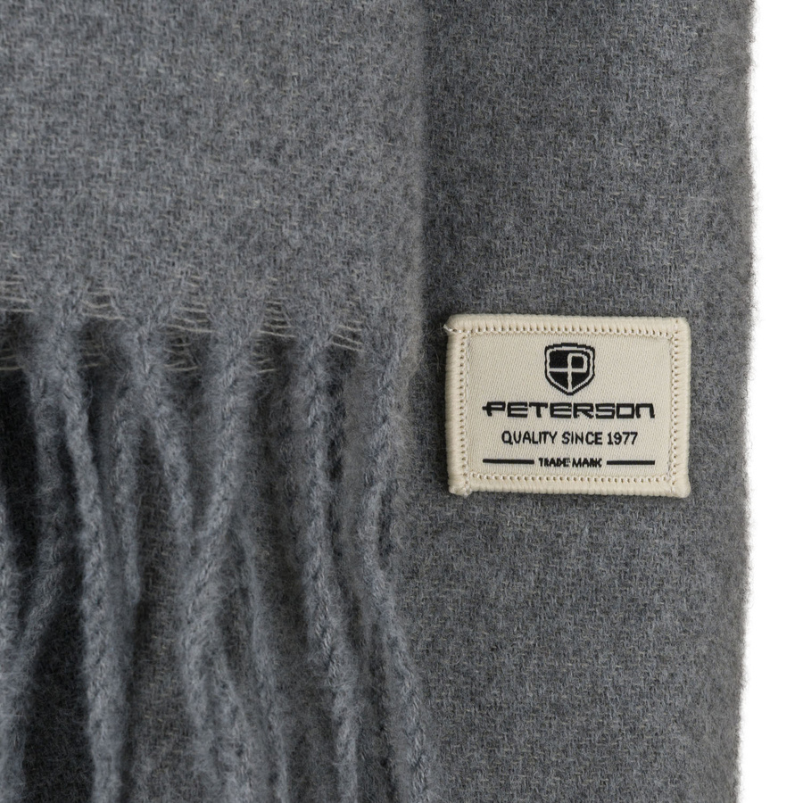Grauer, eleganter Damen-Schal aus Polyester mit Fransen – Peterson – Bild 4
