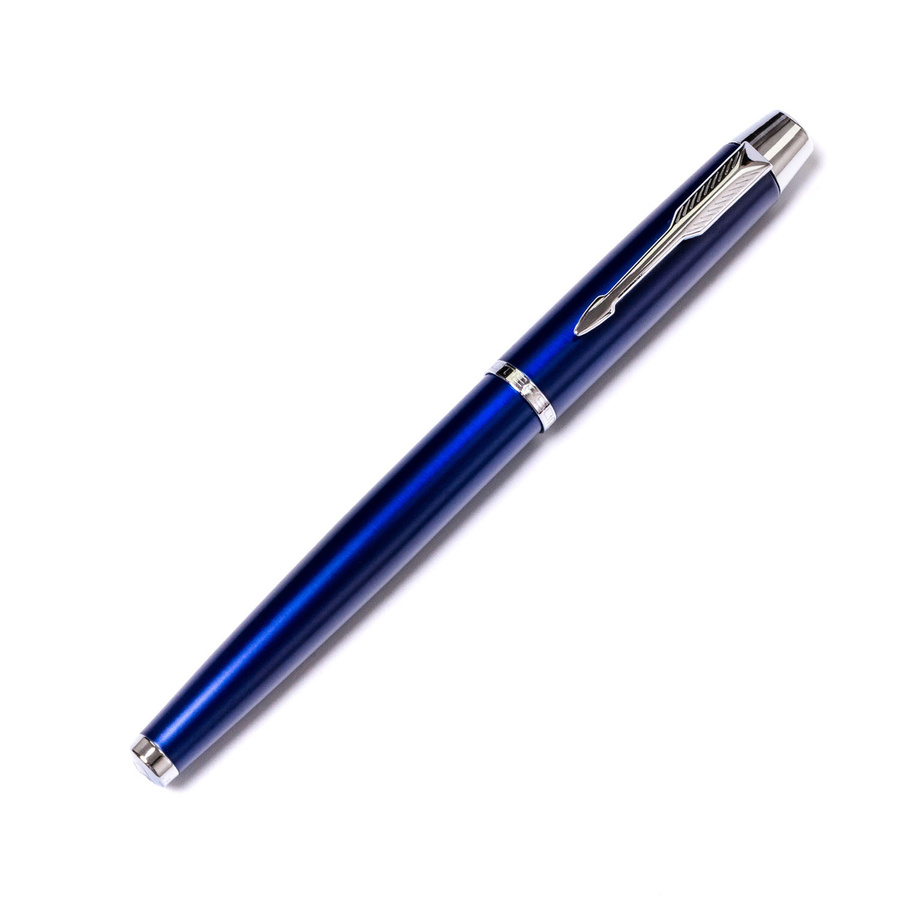 Granatblauer und silberner Metallkugelschreiber mit schwarzer Mine – Peterson – Bild 5