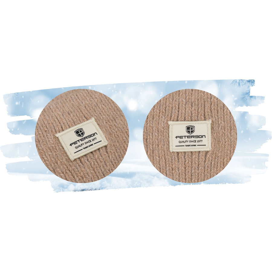 Beige Damen-Beanie-Mütze in Universalgröße mit Markenlogo – Peterson – Bild 12