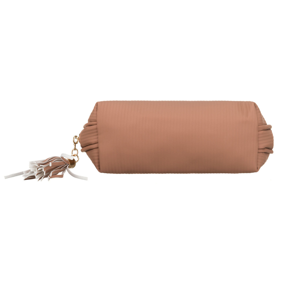 Kosmetiktasche aus synthetischem Material in Beige, ein Hauptfach mit Reißverschluss – Peterson – Bild 6