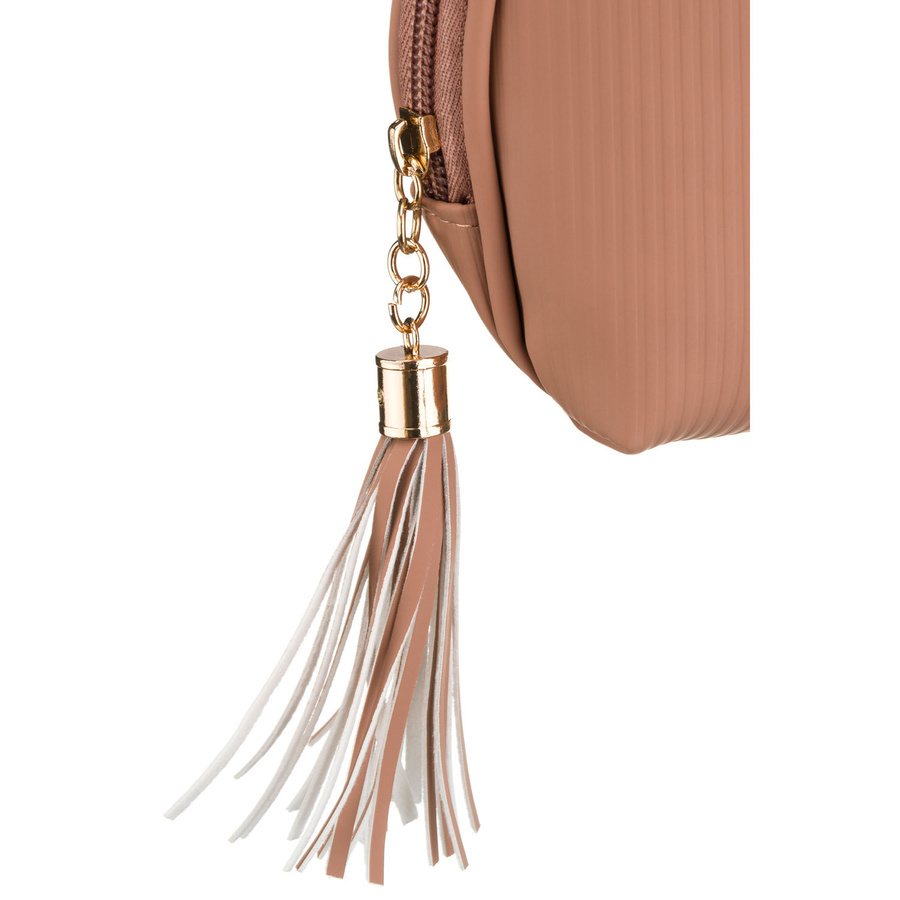 Kosmetiktasche aus synthetischem Material in Beige, ein Hauptfach mit Reißverschluss – Peterson – Bild 7