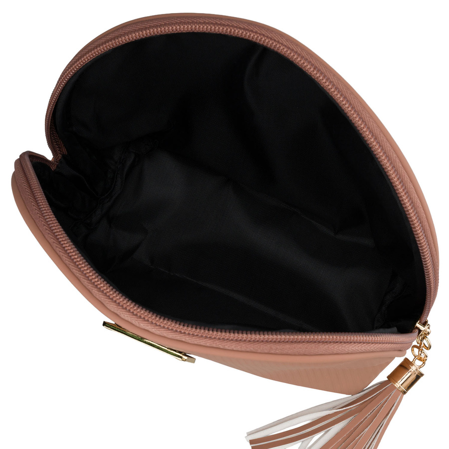 Kosmetiktasche aus synthetischem Material in Beige, ein Hauptfach mit Reißverschluss – Peterson – Bild 5