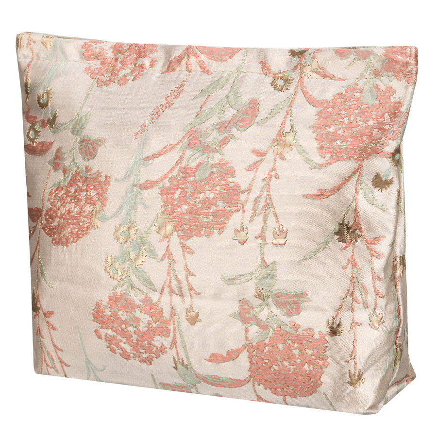 Kosmetiktasche aus synthetischem Material in Rosa-Beige mit Blumen verziert - Peterson – Bild 3