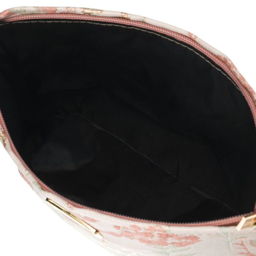Kosmetiktasche aus synthetischem Material in Rosa-Beige mit Blumen verziert - Peterson – Bild 6
