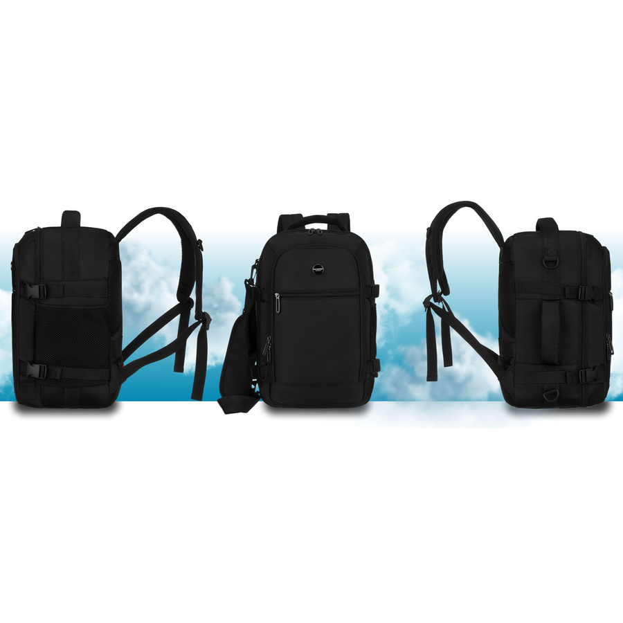 Schwarzer Reise-Rucksack, ideal als Handgepäck – Peterson – Bild 7