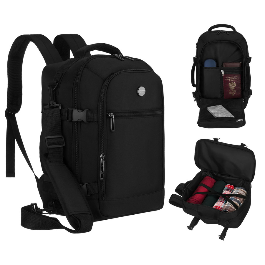 Schwarzer Reise-Rucksack, ideal als Handgepäck – Peterson
