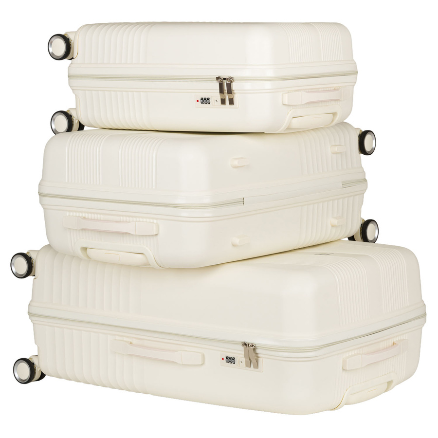 Reiseset aus ABS-Koffer in Beige - Peterson – Bild 8