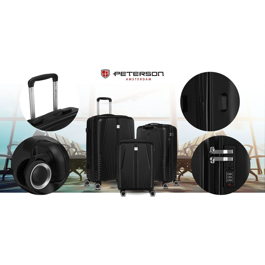 Peterson Koffer-Set aus ABS-Kunststoff in Schwarz – Bild 2