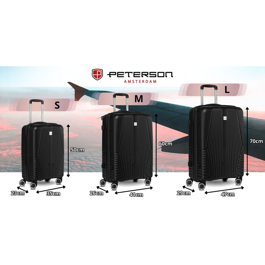 Peterson Koffer-Set aus ABS-Kunststoff in Schwarz – Bild 3