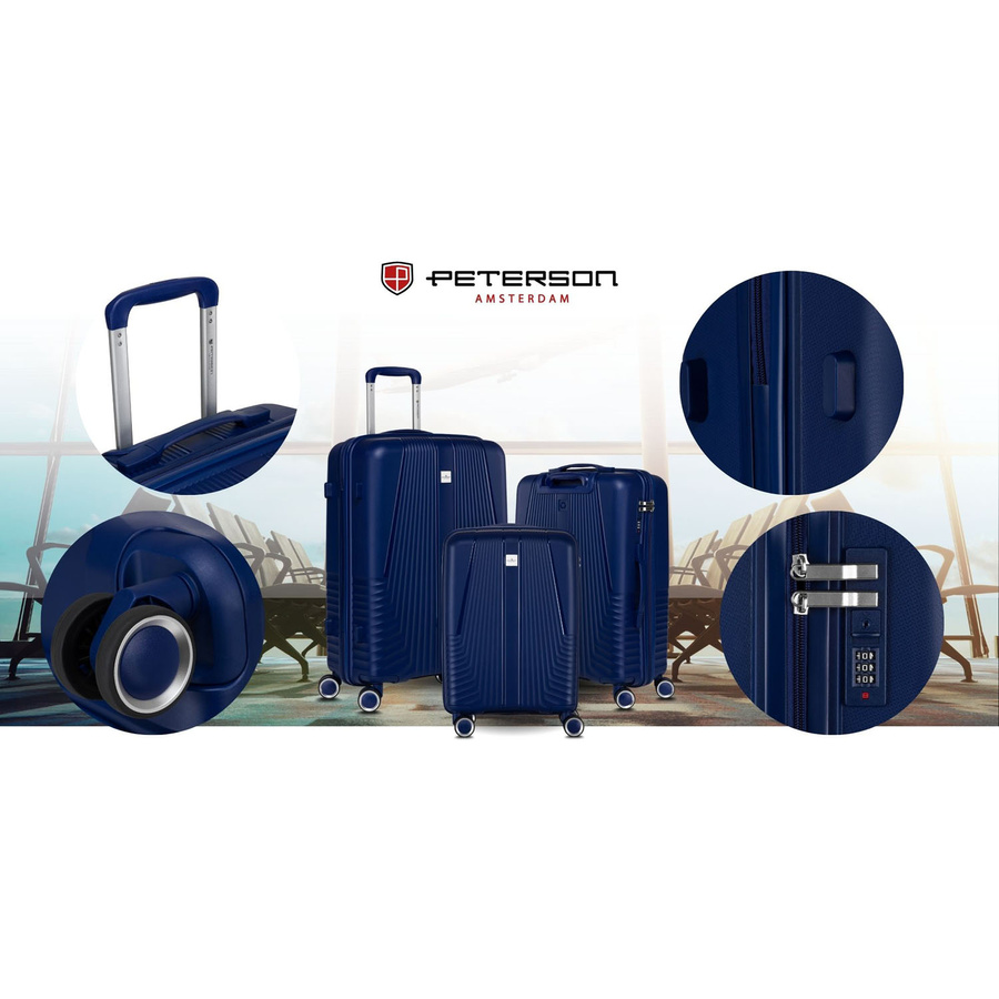 Peterson Koffer-Set aus ABS-Kunststoff in Marineblau – Bild 3
