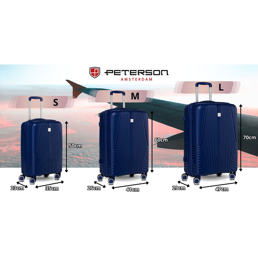 Peterson Koffer-Set aus ABS-Kunststoff in Marineblau – Bild 2