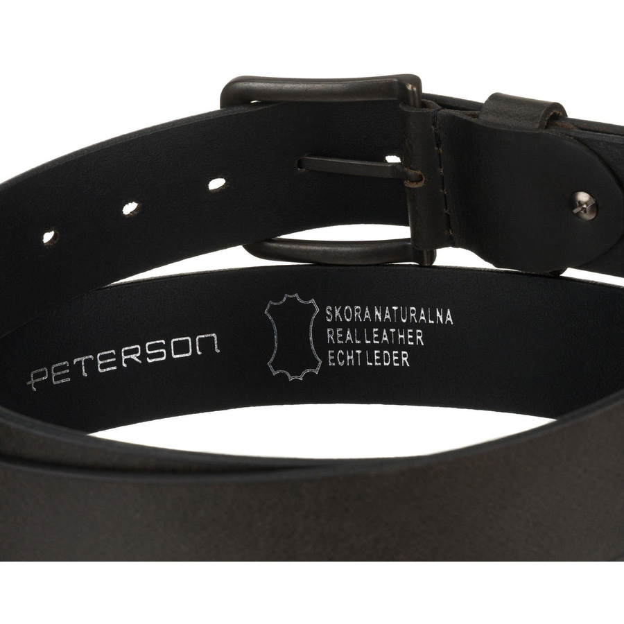 Herren-Gürtel aus Leder in Schwarz – Peterson – Bild 5