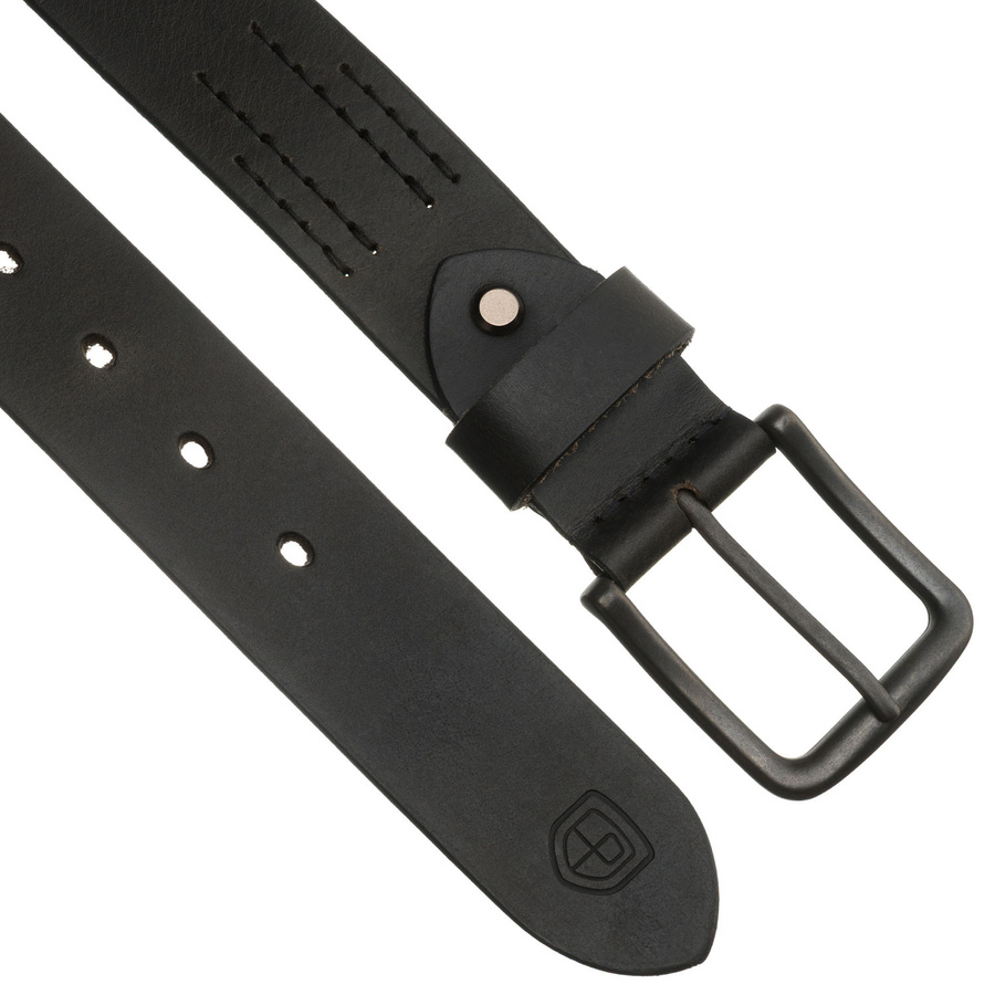 Herren-Gürtel aus Leder in Schwarz – Peterson – Bild 4
