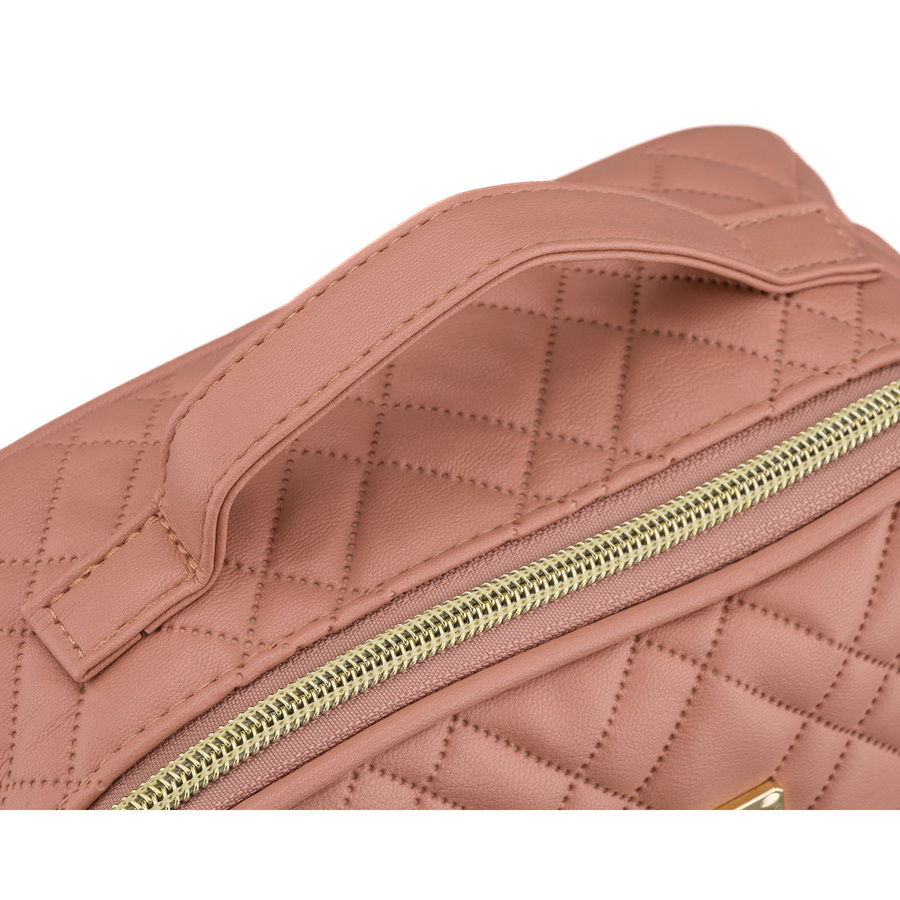 Einräumige, rosa Kosmetiktasche aus Synthetikstoff mit praktischem Griff – Peterson – Bild 5