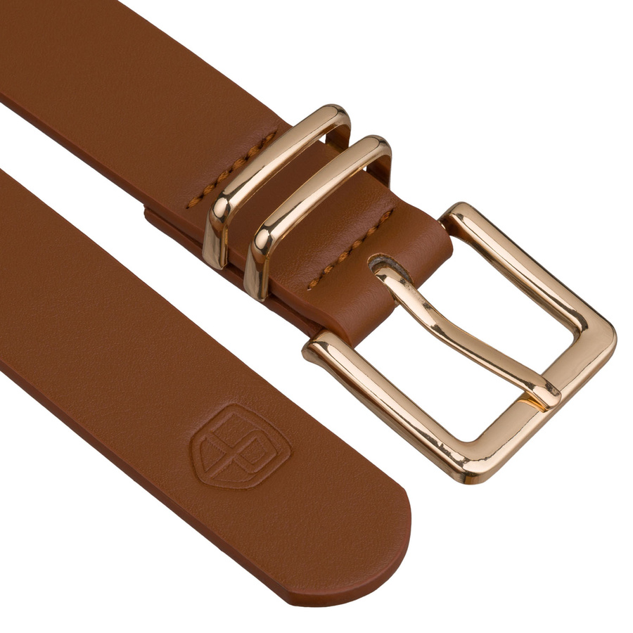 Schmaler Damen-Gürtel aus Öko-Leder in Hellbraun – Peterson – Bild 4