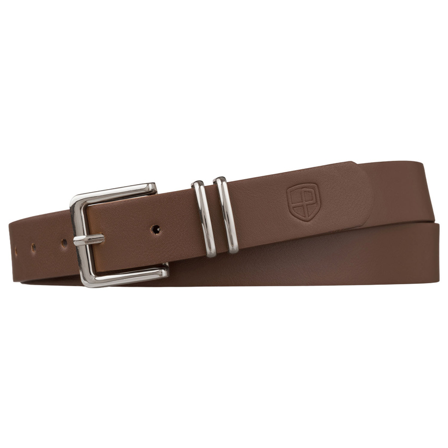 Universeller, schmaler Damen-Gürtel aus Öko-Leder in Khaki mit silberner Schnalle - Peterson – Bild 2