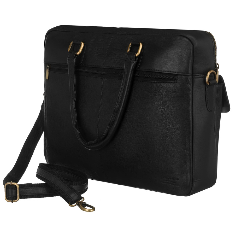Herren-Laptoptasche aus Naturleder in Schwarz - Peterson – Bild 7