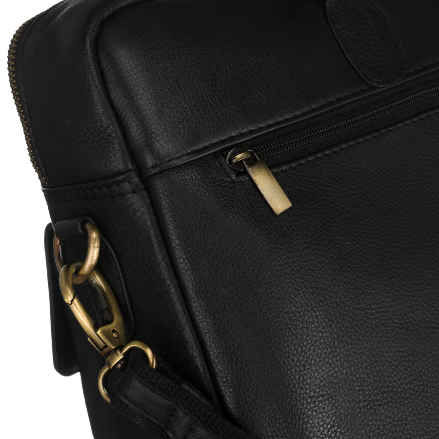 Herren-Laptoptasche aus Naturleder in Schwarz - Peterson – Bild 13