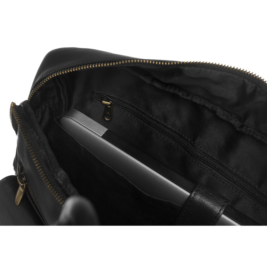 Herren-Laptoptasche aus Naturleder in Schwarz - Peterson – Bild 17