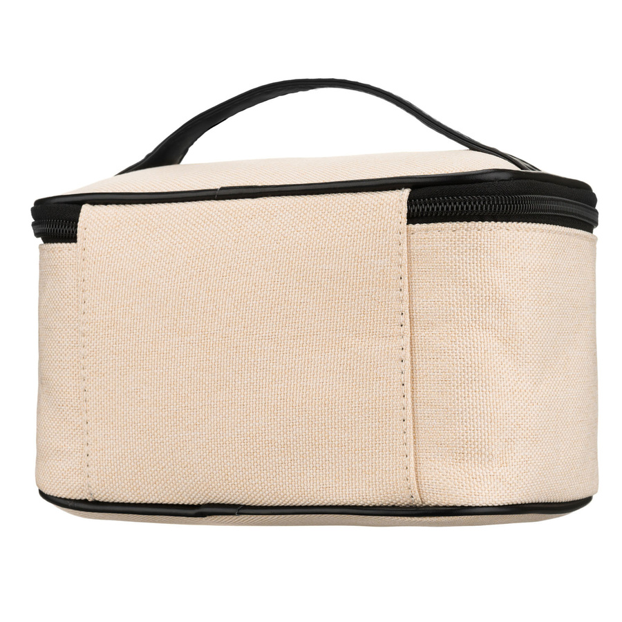 Beige-schwarze Kosmetiktasche aus synthetischem Gewebe, einteilig - Peterson – Bild 3
