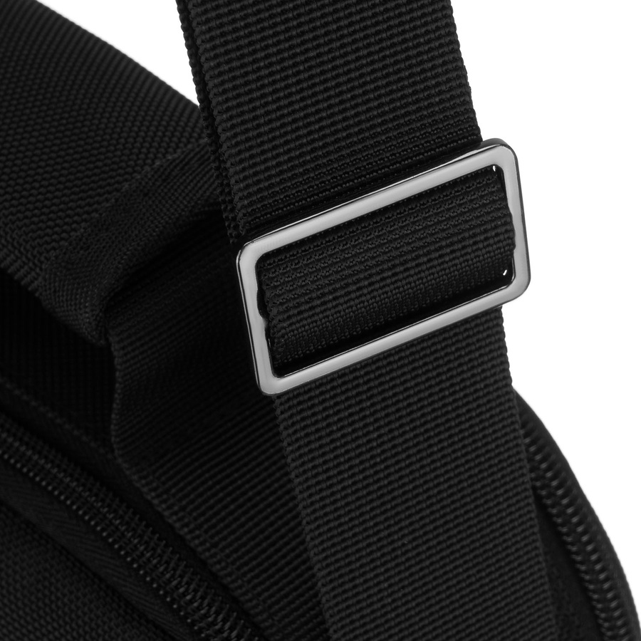 Praktische Umhängetasche aus Cordura in Schwarz mit Reißverschluss, zwei Fächer – Peterson – Bild 9