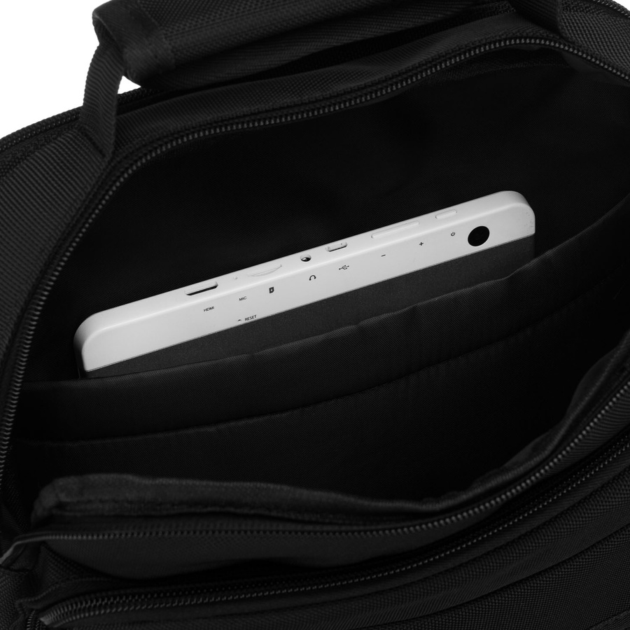 Praktische Umhängetasche aus Cordura in Schwarz mit Reißverschluss, zwei Fächer – Peterson – Bild 10