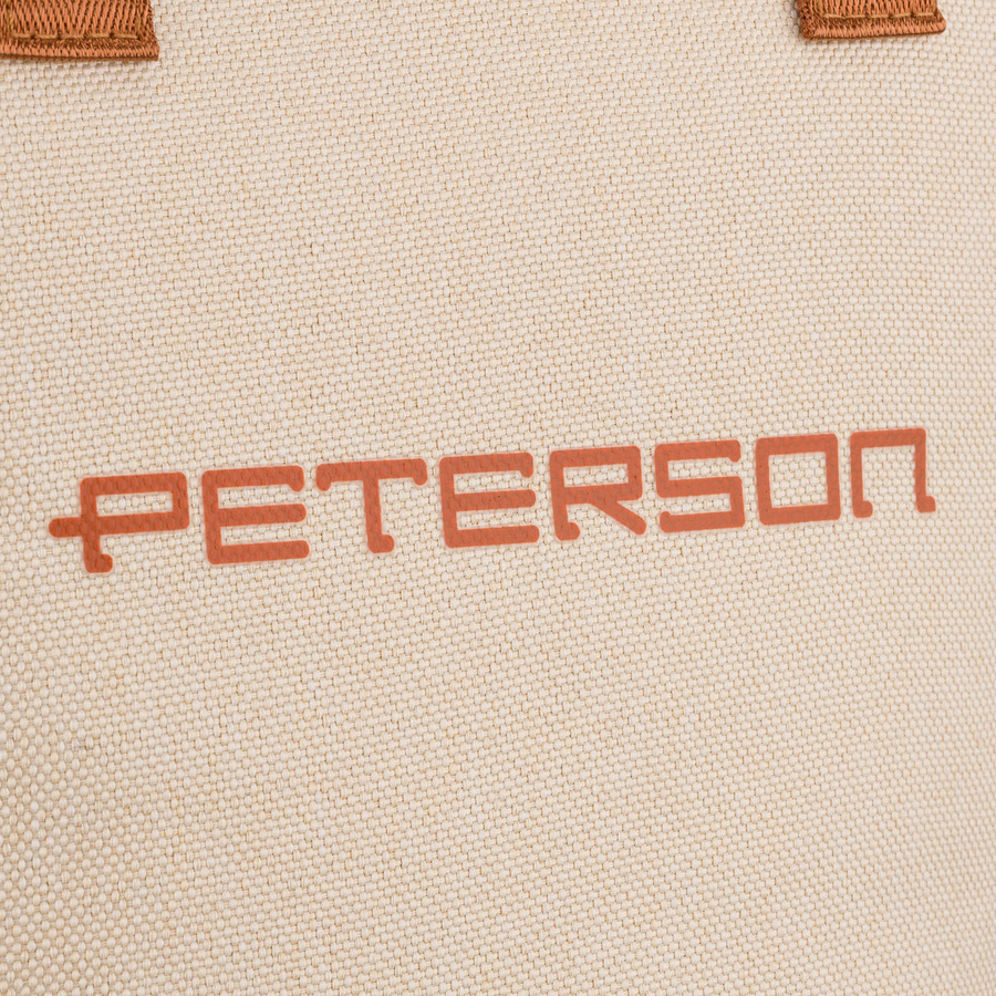 Beige-braune Kosmetiktasche aus Synthetikgewebe mit Reißverschluss – Peterson – Bild 4