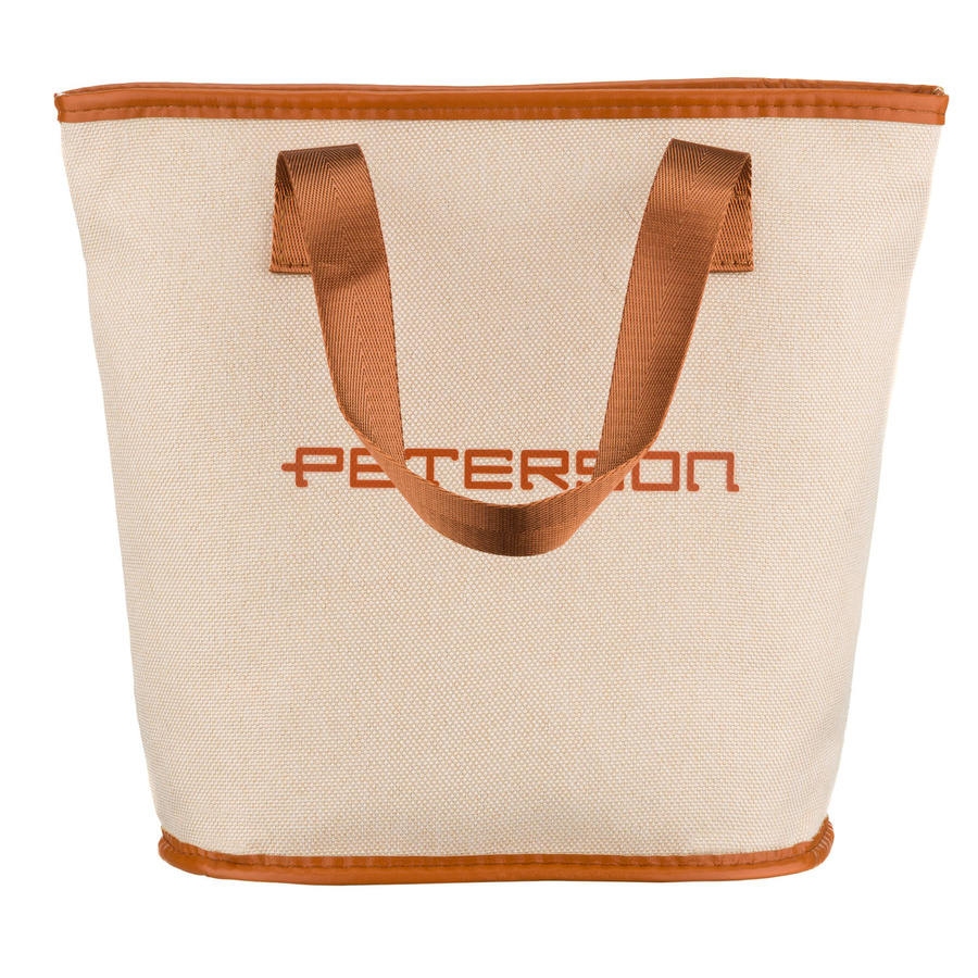 Beige-braune Kosmetiktasche aus Synthetikgewebe mit Reißverschluss – Peterson – Bild 2
