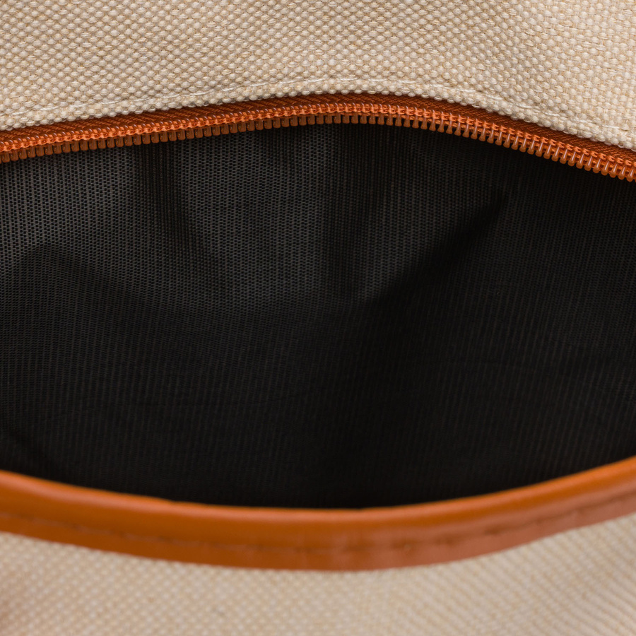 Beige-braune Kosmetiktasche aus Synthetikgewebe mit Reißverschluss – Peterson – Bild 6