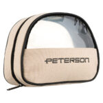 Beige-schwarze Kosmetiktasche aus synthetischem Stoff mit transparentem Panel – Peterson