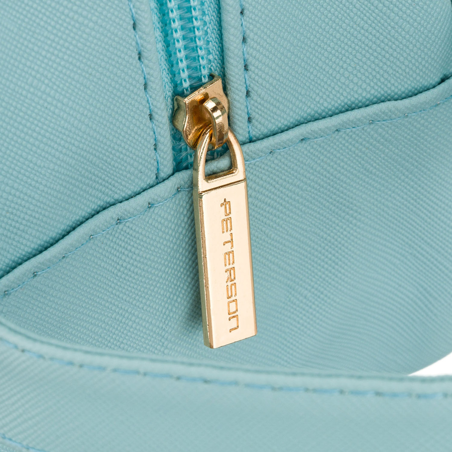 Blaue Kosmetiktasche aus Synthetikstoff mit transparentem Panel – Peterson – Bild 6