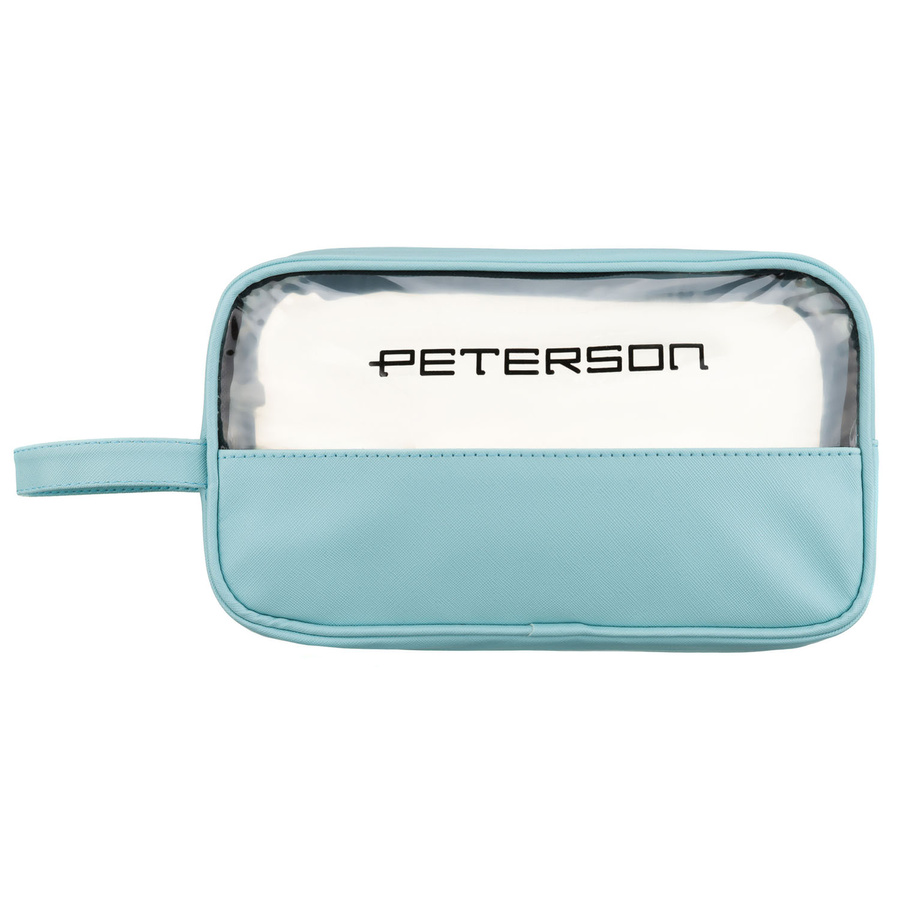 Blaue Kosmetiktasche aus Synthetikstoff mit transparentem Panel – Peterson – Bild 2