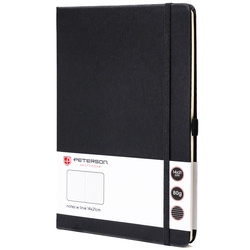 Schwarzes Notizbuch im A5-Format, liniert – Peterson