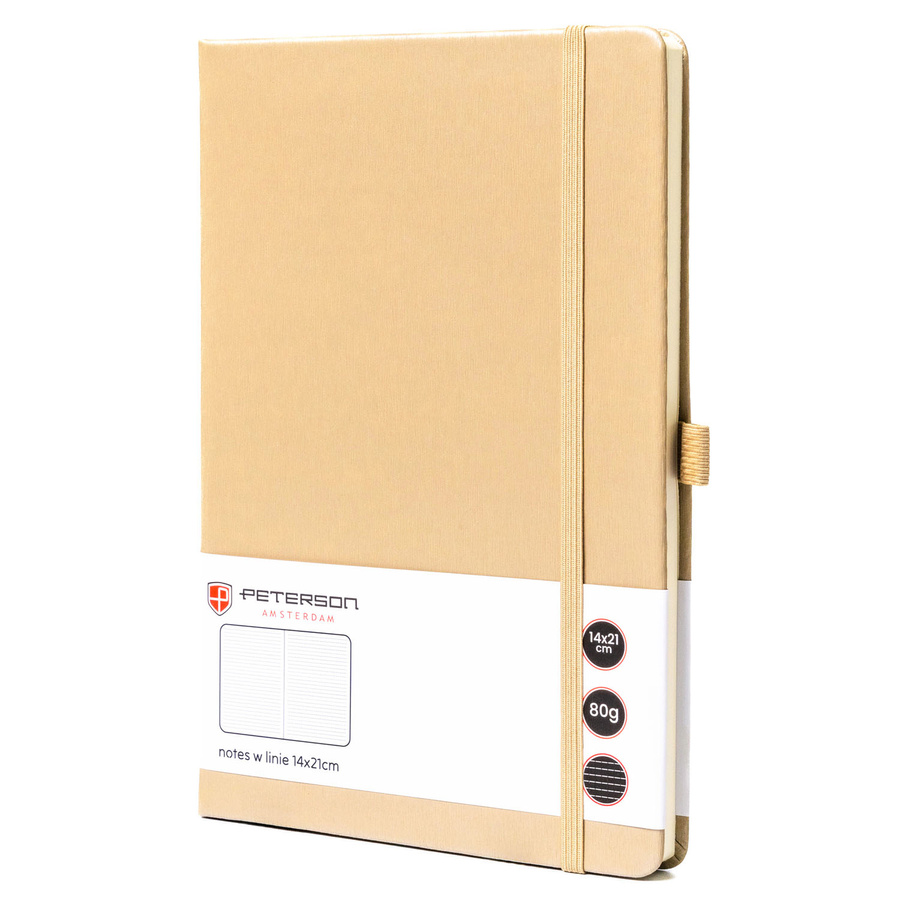 Beiger Notizblock im A5-Format, liniert – Peterson