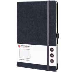 Notizbuch im A5-Format in Grau, liniert – Peterson